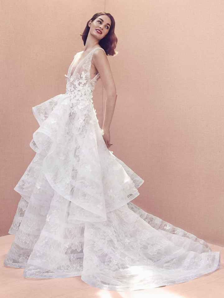 vestido de novia con holanes oscar de la renta 2020