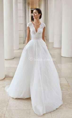 Vestido de novia rosa clará 2020 sauca 