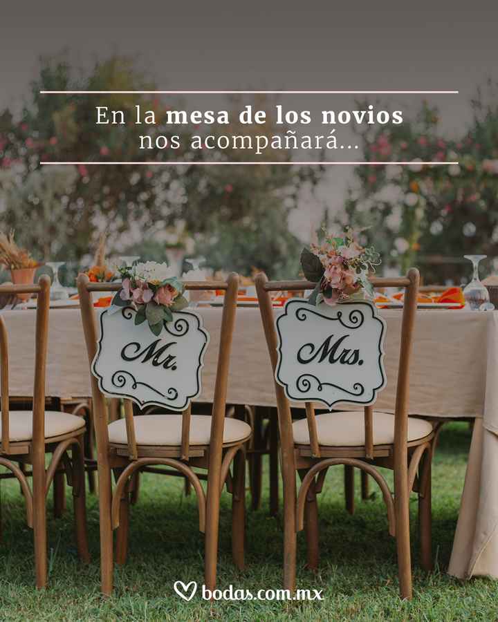 En la mesa de los novios nos acompañará...(¡completa la frase!) - 1