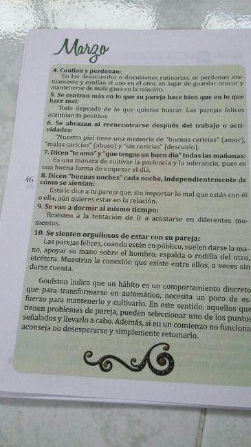 Díez hábitos para las parejas felices. - 2