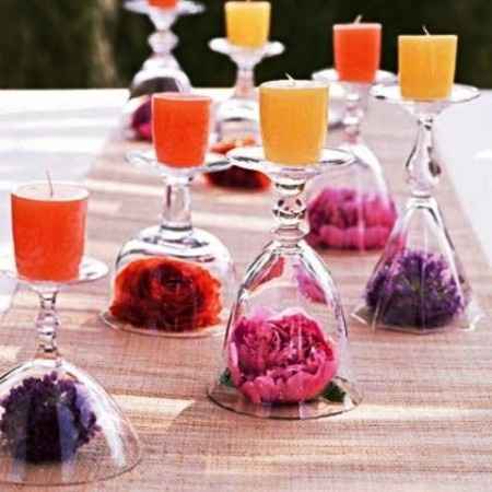 VELAS CON COPAS Y FLORES