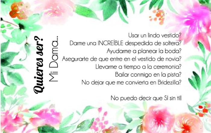 Quieres ser mi dama?