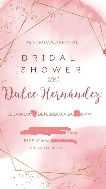 Invitaciónes bridal shower 1