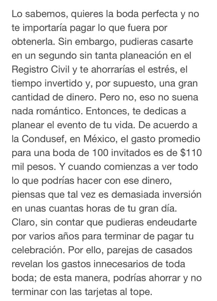 Cosas incesesarias en la boda - 1