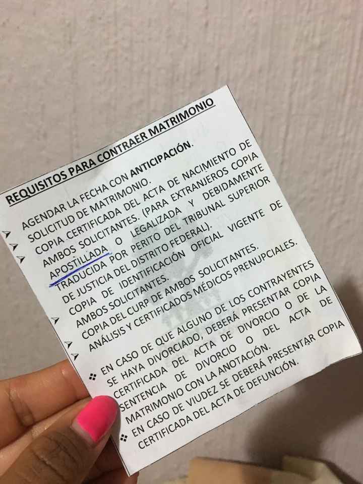 Boda civil, requisitos. - 1