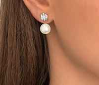 Aretes con cristal swarovski y perla 