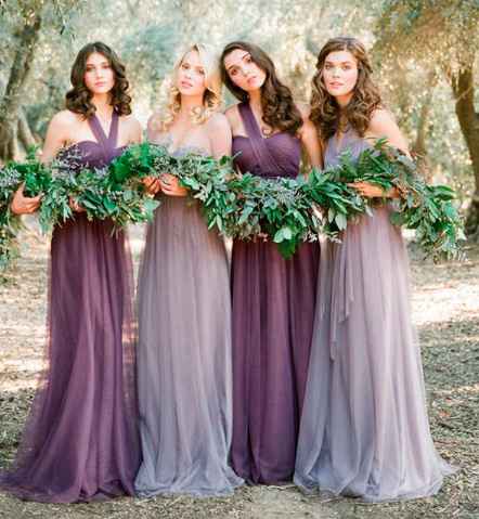 Damas vestido morado