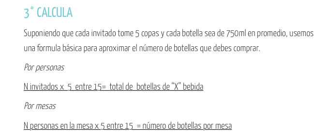 ¿Cuantas copas por invitado?