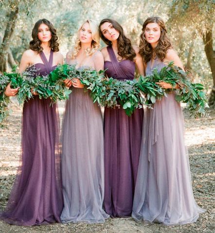 Damas vestido morado