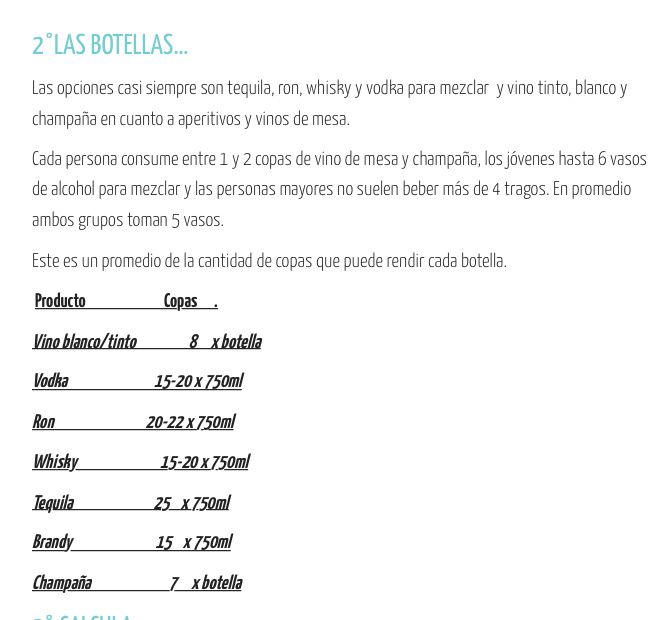 ¿Cuantas copas por botella?