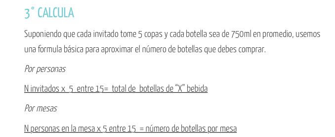 ¿Cuantas copas por invitado?
