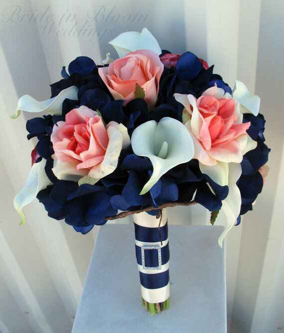 Combinaciones de colores navy blue y durazno! - 7
