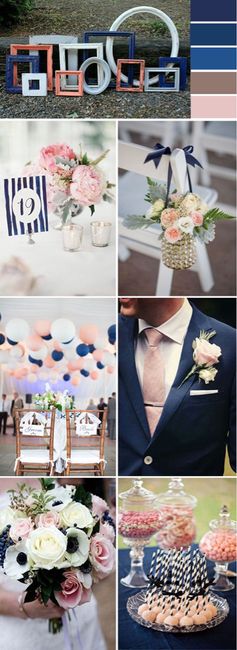 Combinaciones de colores navy blue y durazno! - 6