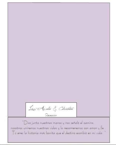 vista atras (aqui se meteran los pases, la tarjeta de mesa de regalos, los agradecimientos y el croq