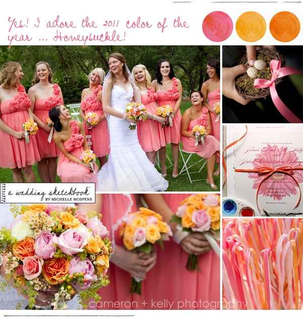 boda en color coral