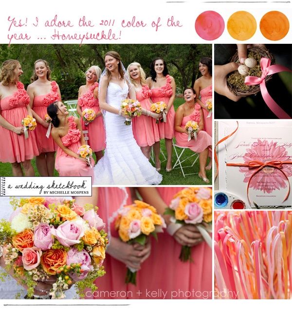 boda en color coral