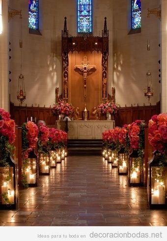 Decoracion iglesia con velas