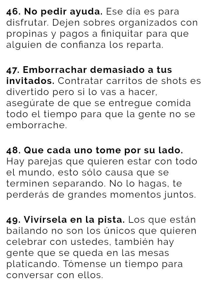 Los 100 errores más comunes en las bodas - 15