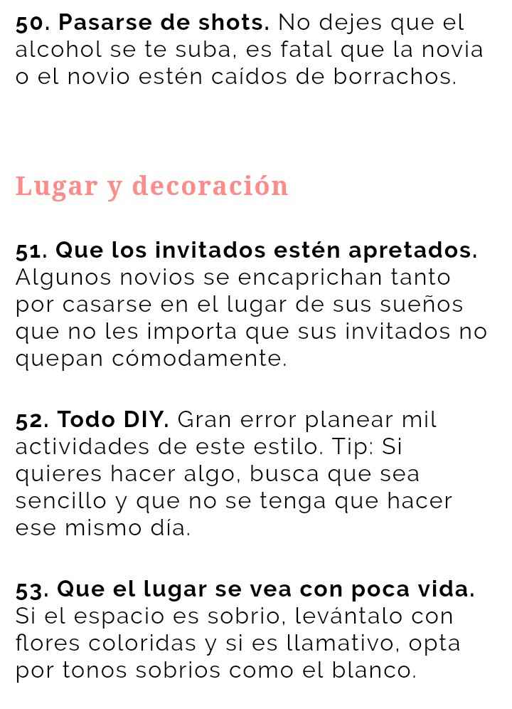 Los 100 errores más comunes en las bodas - 16