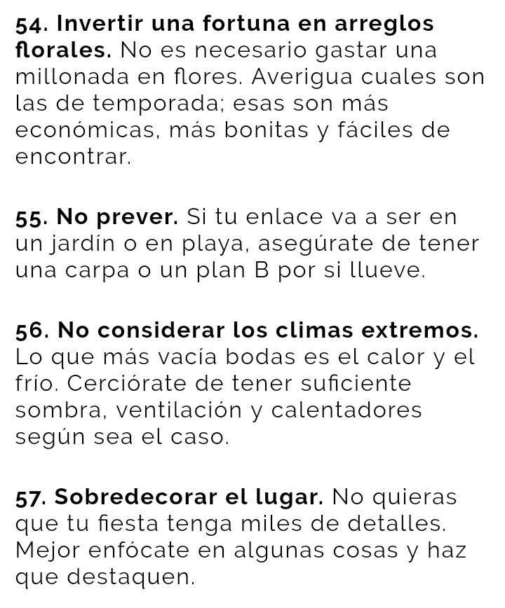 Los 100 errores más comunes en las bodas - 17
