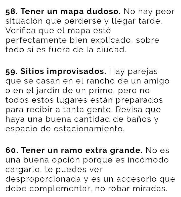 Los 100 errores más comunes en las bodas - 18