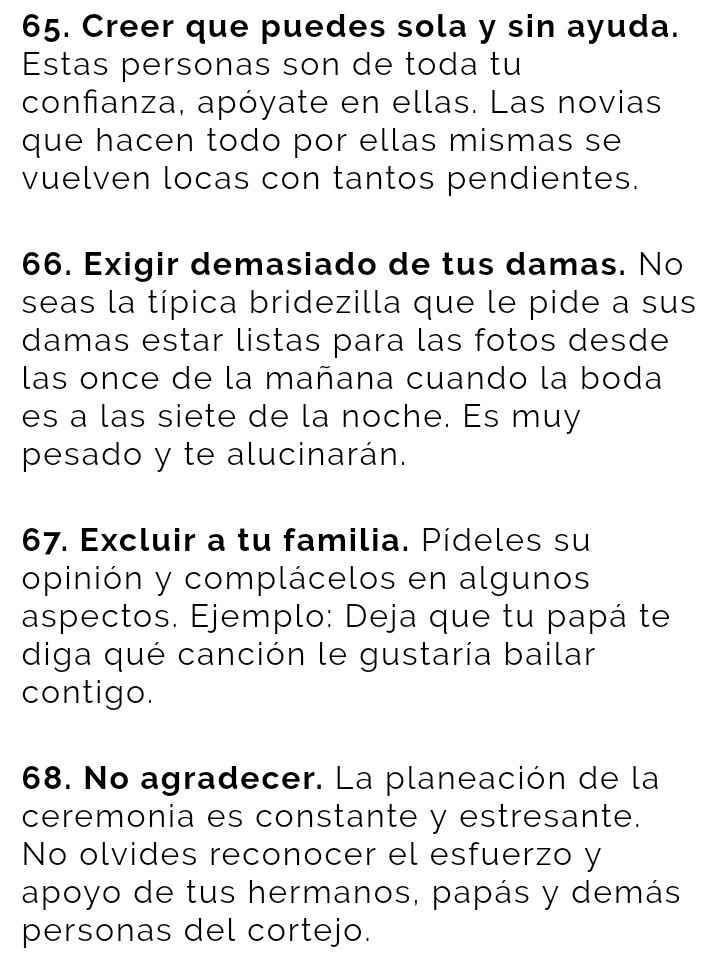 Los 100 errores más comunes en las bodas - 20