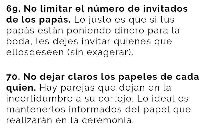 Los 100 errores más comunes en las bodas - 21