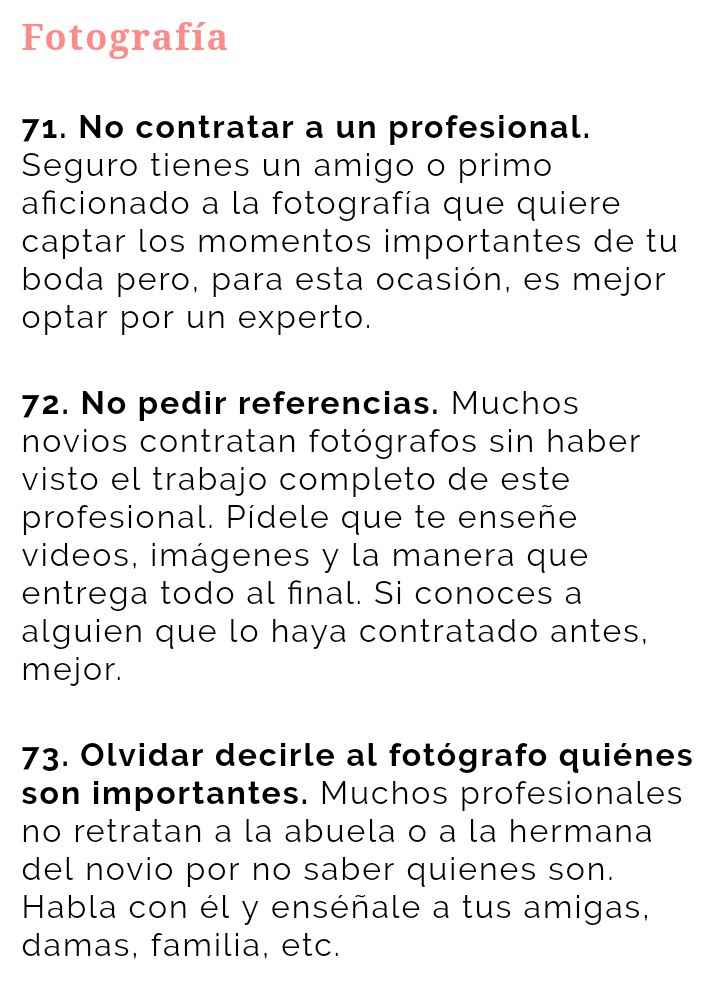 Los 100 errores más comunes en las bodas - 22