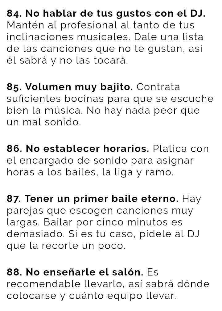 Los 100 errores más comunes en las bodas - 26