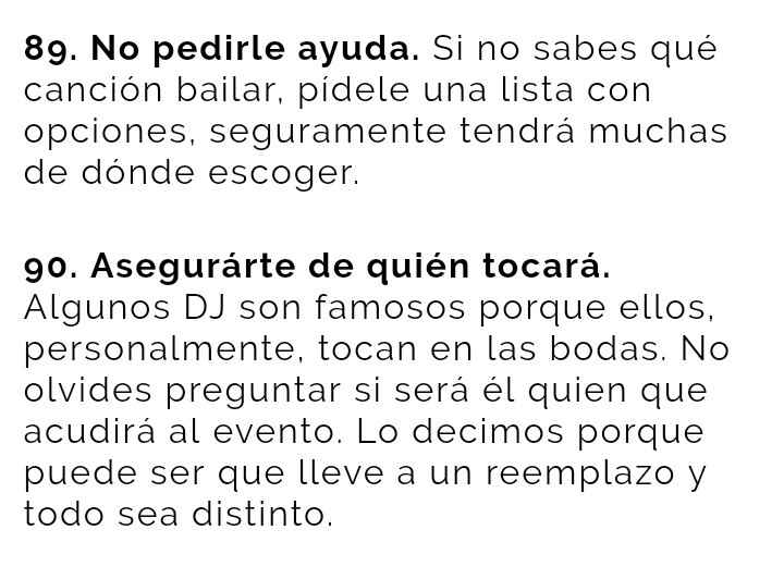 Los 100 errores más comunes en las bodas - 27