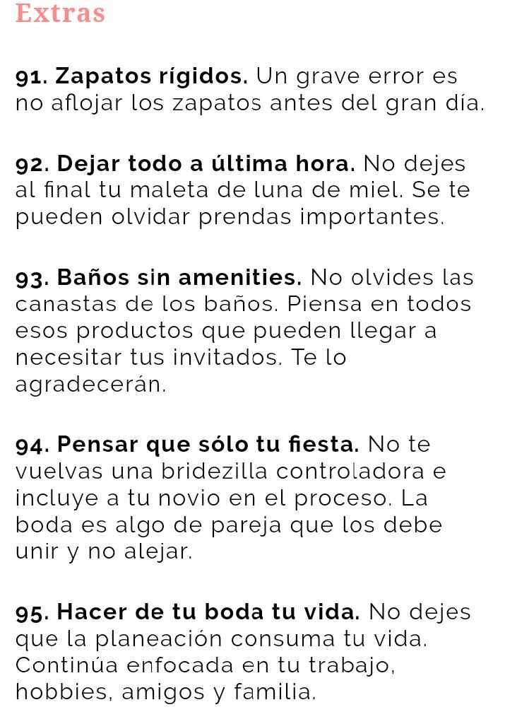 Los 100 errores más comunes en las bodas - 28