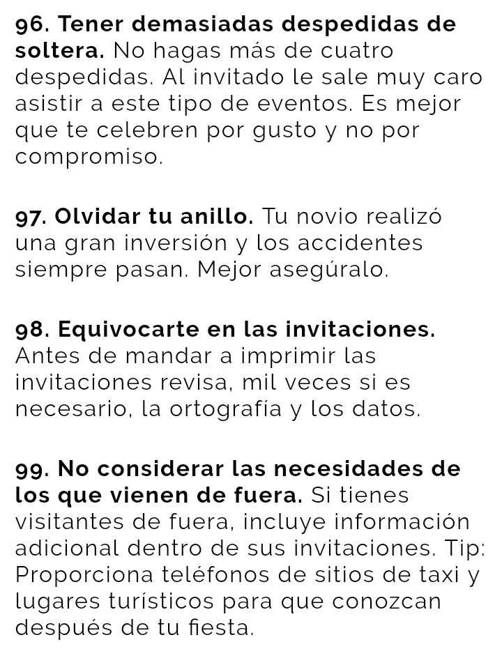 Los 100 errores más comunes en las bodas - 29