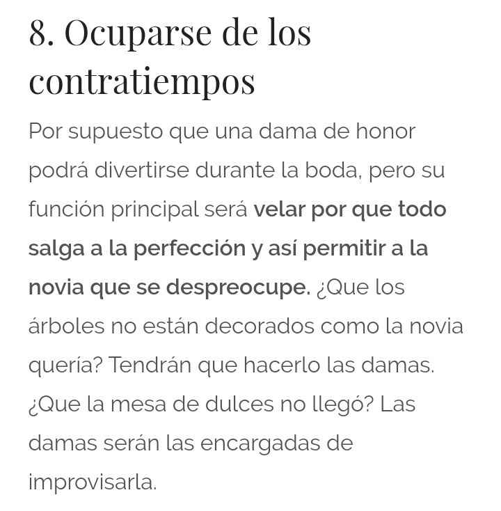 Las 10 funciones clave una dama de honor - 10