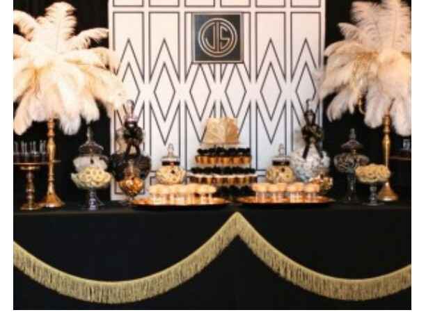 Combinaciones de colores en negro con dorado y rosa - 1