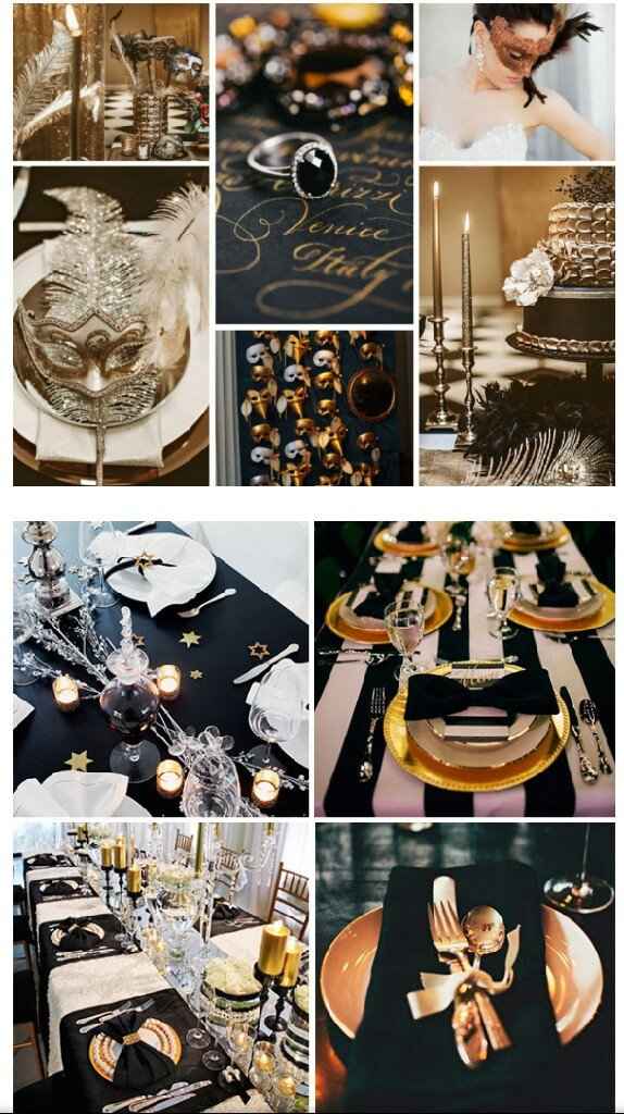 Combinaciones de colores en negro con dorado y rosa - 2