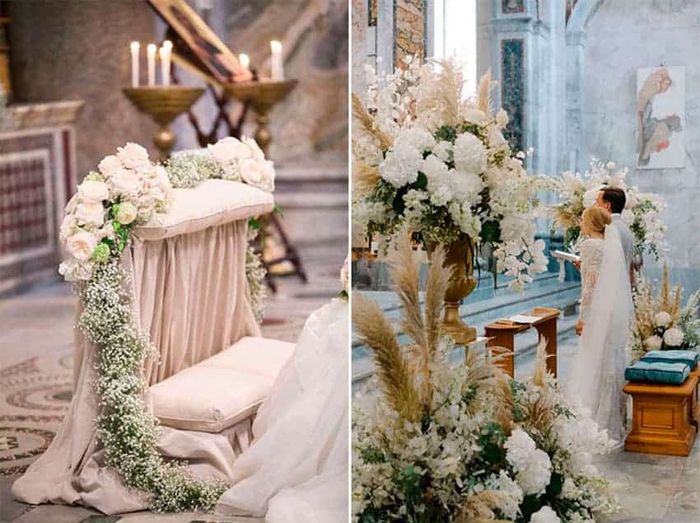 Decoración Vintage en la iglesia de la ceremonia 2