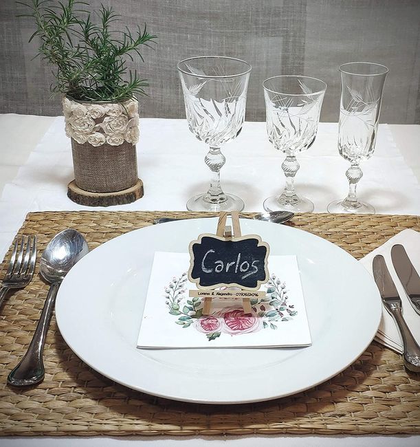 Marcadores de sitios para lugares en la recepción 1