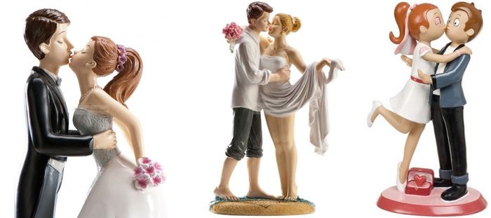 novios para la tarta del pastel