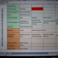 Cronograma de actividades para el día de la boda por la iglesia - 1