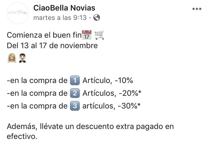 Buen fin: artículos de novia - 2