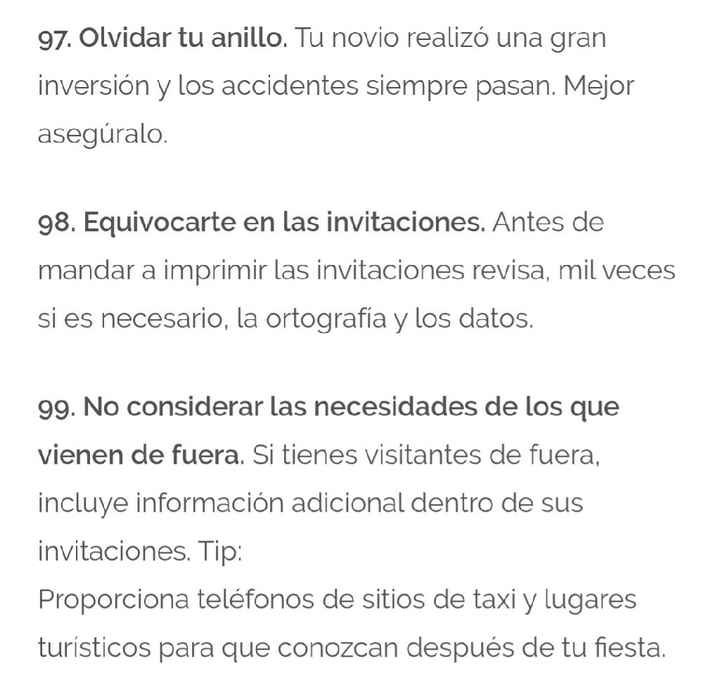  Los 100 errores más comunes en las bodas - 37