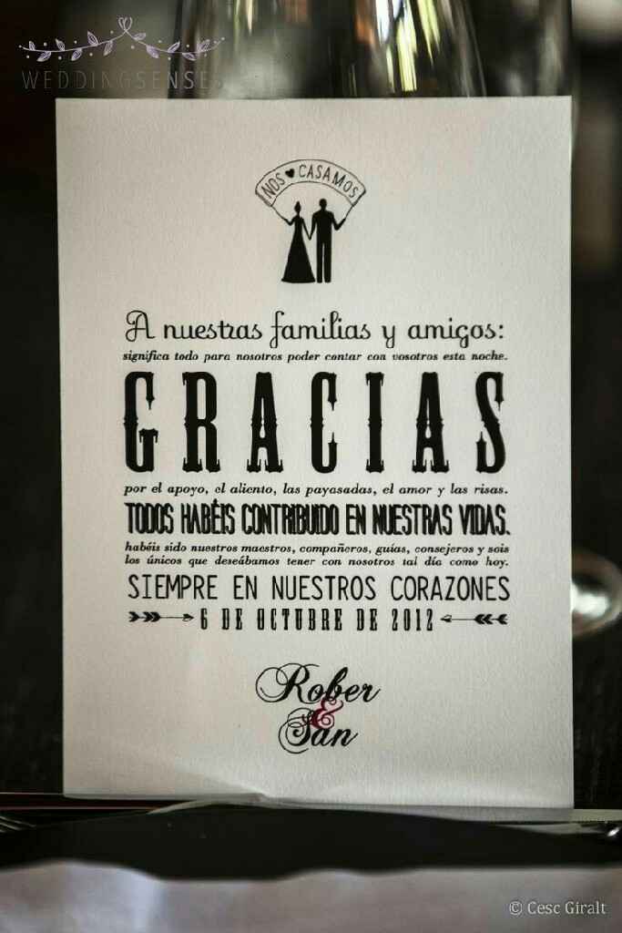 ¿que poner como mensaje de agradecimiento en mesas? - 1