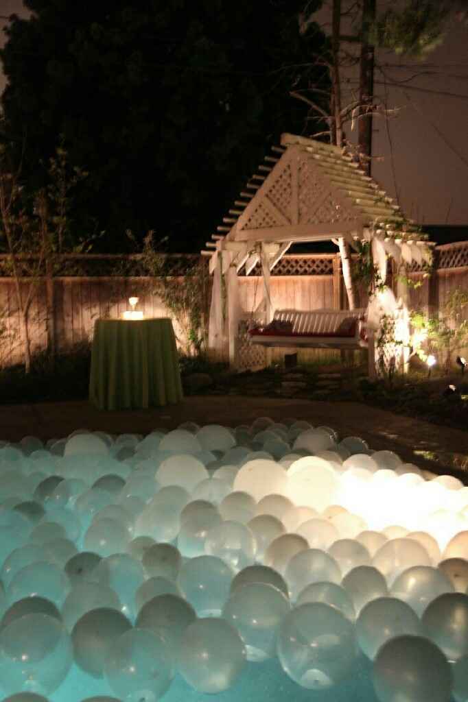 Decoración de boda en jardín con alberca - 7