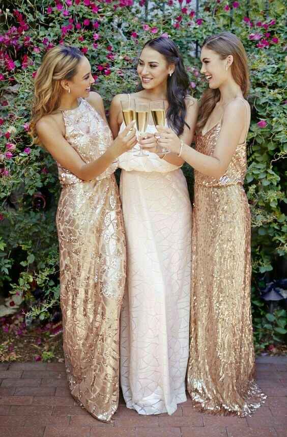 Vestidos metálicos para damas de honor - 8
