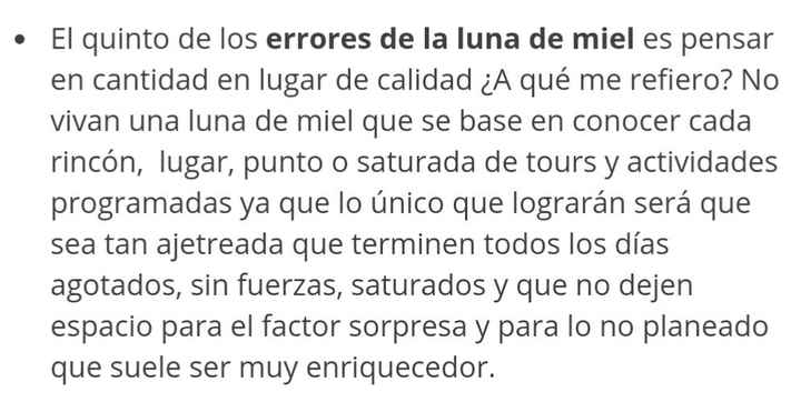 10 errores de la luna de miel. - 9