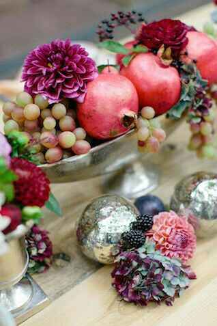 Combinación de flores y frutas para centros de mesa. - 4