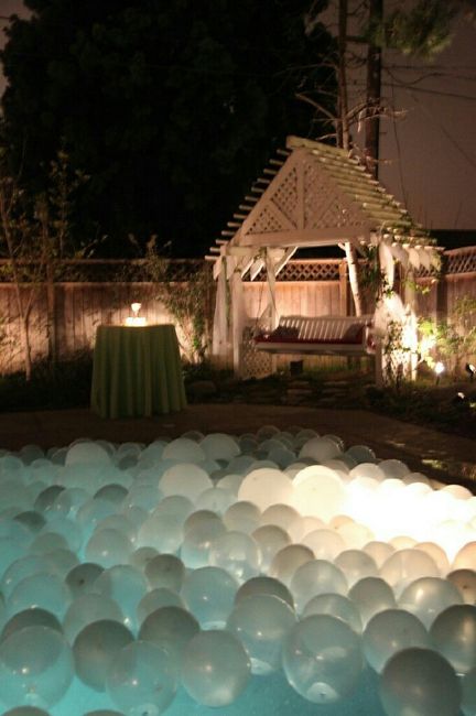Decoración de boda en jardín con alberca - 7