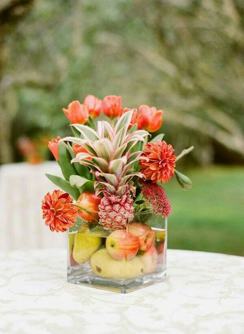 Combinación de flores y frutas para centros de mesa. - 9
