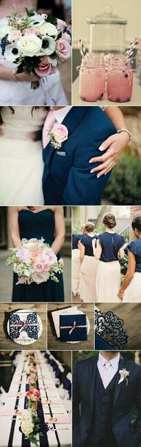 Combinacion de colores azul navy y rosa - 9