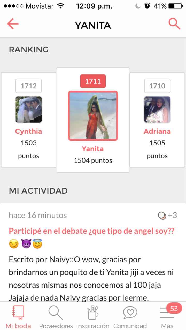  Categorías de novia,  puntos y medallas. - 3